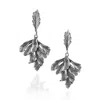 Unaloe Sterling Silver Leaf Drop Earrings – Natural And Artisan Design – Elegant Jewelry For Women –  In Silver