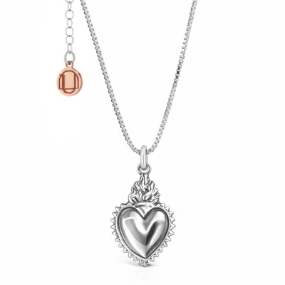 Unaloe Sterling Silver Necklace With Heart Pendant – Timeless Elegant Jewelry For Women In Metallic