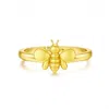 Unaloe Sterling Silver With Gold Plated Bee Ring – Nature-inspired And Adjustable -  Handmade Ring Fo In Gold