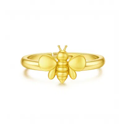 Unaloe Sterling Silver With Gold Plated Bee Ring – Nature-inspired And Adjustable -  Handmade Ring Fo