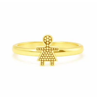 Unaloe Sterling Silver With Gold Plated Girl Star Ring – Sweet, Symbolic, Adjustable -  Handmade Ring