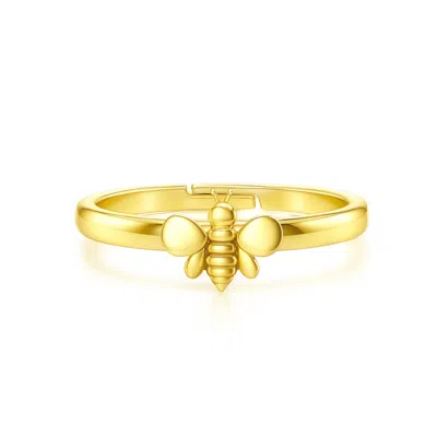 Unaloe Sterling Silver With Gold Plated Small Bee Ring – Symbolic, Nature-inspired, Adjustable -  Han