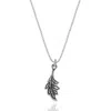Unaloe Sud Necklace In Sterling Silver With Leaf Pendant – Elegant Handmade Jewelry For Women In Silver