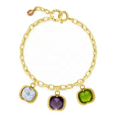 Unaloe Super Fantasy Gold Vermeil Rainbow Bracelet With Multicolor Crystals – Luxury Women's Statement Jewe