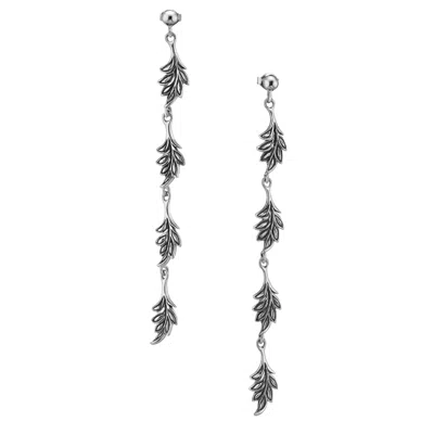 Unaloe Sway Sterling Silver Leaf Earrings - Long Dangle - Jewelry For Women