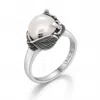 Unaloe White / Silver Sterling Silver Or Gold-plated Ring With Pearl Coleus–  Handmade Jewelry For Wo In Multi
