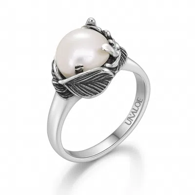 Unaloe White / Silver Sterling Silver Or Gold-plated Ring With Pearl Coleus–  Handmade Jewelry For Wo In Multi