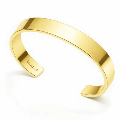 Unaloe Wide Band Open Cuff Bracelet For Women – Gold Plated Handmade Italian Jewelry