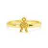 Unaloe Women's Adjustable Ring With Little Man In Sterling Silver With Gold Plated -  For Family And  In Gold