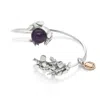 Unaloe Women's Black Natural Queen Bracelet In Sterling Silver, With Natural Amethyst In Black