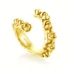 Unaloe Women's Black Rose Buds Ring Sterling Silver-gold Plated, Handmade,  Seductive Emotions In Gold