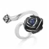 Unaloe Women's Blue / Silver Rose Ring With Natural  Sapphire– Adjustable Sterling Silver Jewelry In Multi