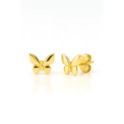 Unaloe Women's Butterfly Earrings In Gold-plated Sterling Silver-