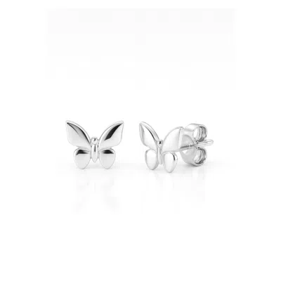 Unaloe Women's Butterfly Earrings In Sterling Silver-