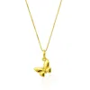 Unaloe Women's Butterfly Necklace In Sterling Silver Gold Plated  In Gold
