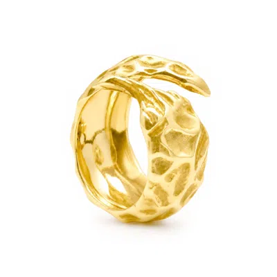 Unaloe Women's Chilli Pepper Sculptural Open Ring – Gold Plated Sterling Silver