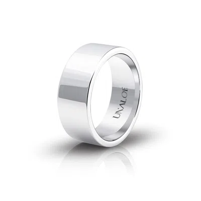 Unaloe Women's Classic Smooth French-edge Sterling Silver Band
