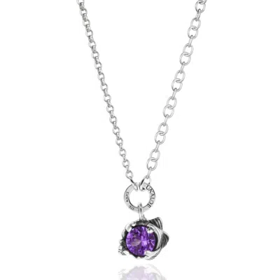 Unaloe Women's Coleus Circulus Necklace Silver With Violet Zirconia