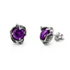 Unaloe Women's Coleus Circulus  Earrings Silver With Violet Zirconia In Silver
