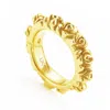 Unaloe Women's Coronet Ring Tarnished Sterling Silver-gold Plated In Gold