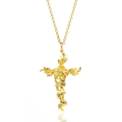 Unaloe Women's Cross Antique Necklace Gold-plated