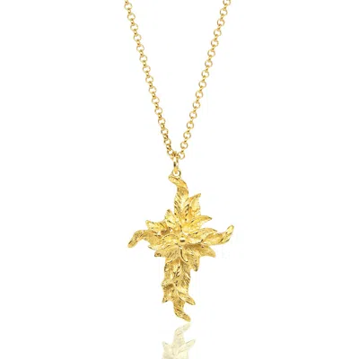 Unaloe Women's Cross Humilis Necklace Gold-plated