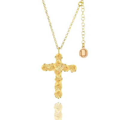 Unaloe Women's Cross Legend Necklace In Gold Plated Sterling Silver