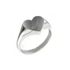 Unaloe Women's Custom Heart Shaped Chevalier Ring In Sterling Silver With -a- Initial