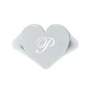 Unaloe Women's Custom Heart Shaped Chevalier Ring In Sterling Silver With -p- Initial