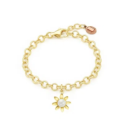 Unaloe Women's Daisy Chain Bracelet In Gold Vermeil With Mother Of Pearl – Chic Accessory