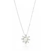 Unaloe Women's Daisy Necklace In Silver With Pearl