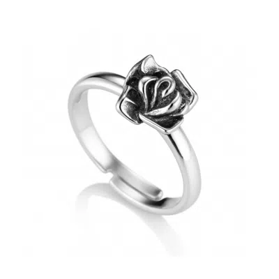 Unaloe Women's Eclipse Ring With Adjustable Rose In Serling Silver