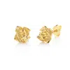 Unaloe Women's Eclipse Stud Earring With Rose In Vermeil Gold Plated Sterling Silver In Gold