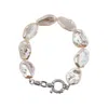 Unaloe Women's Elegant Baroque Pearl Bracelet With Freshwater Cultured Pearls And Sterling Silver Lobster C
