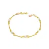 Unaloe Women's Elegant Soft Bracelet With Five Natural Pearls And Gold-plated Silver