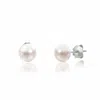 Unaloe Women's Elegant Sterling Silver Pearl Stud Earrings For Timeless In Silver