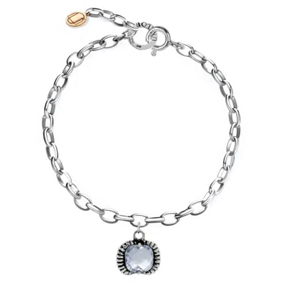 Unaloe Women's Fantasy Bracelet Silver– Timeless Elegance With Blue Crystal