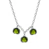 Unaloe Women's Fantasy Necklace Silver– Timeless Elegance With Three Green Crystal