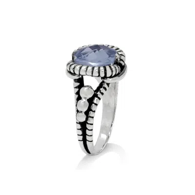 Unaloe Women's Fantasy Ring Silver– Timeless Elegance With Blue Crystal