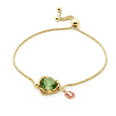 Unaloe Women's Gold / Green Coleus Gold Vermeil Bracelet With Green Zirconia – Adjustable Nature-inspired L In Multi