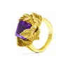 Unaloe Women's Gold / Pink / Purple Ring In Sterling Silver-gold Plated With  Violet Zirconia – Coleus Quad In Multi