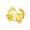 Unaloe Women's Gold-plated  Leaves Ring Adjustable In Gold