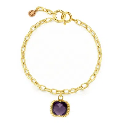 Unaloe Women's Gold / Purple Fantasy Bracelet In Gold Vermeil With Purple Hydrothermal Quartz – Elegant Ita In Multi