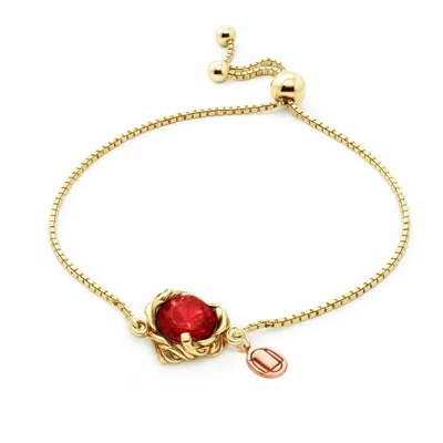 Unaloe Women's Gold / Red Coleus Gold Vermeil Bracelet With Red Zirconia – Bold Adjustable Statement Jewelr In Multi