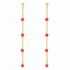 Unaloe Women's Gold / Red Gold-plated Dangling Earrings In Sterling Silver With Natural Coral Beads
