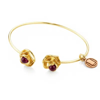 Unaloe Women's Gold / Red Gold Vermeil Open Bracelet With Ruby – Passionate Italian Handmade Jewelry
