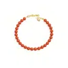 Unaloe Women's Gold / Red Red Coral Bracelet With Gold-plated Silver Details