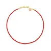 Unaloe Women's Gold / Red Sterling Silver, Gold-plated, Necklace With Natural Coral Discreet Elegance