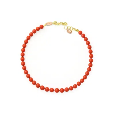 Unaloe Women's Gold / Red Sterling Silver-gold-plated, Necklace With Natural Coral In Multi