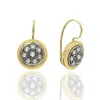Unaloe Women's Gold / Silver Elegant Stud Earrings In Nine Kt Gold And Sterling Silver With Ruby And Diamon